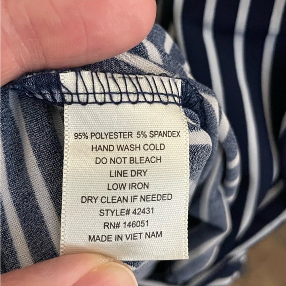 Monteau Navy Blue and white Striped Jumpsuit size M - Picture 10 of 11